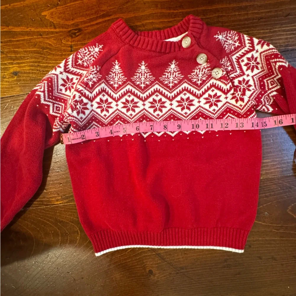 Gymboree‎ Festive Red and White Sweater- 5T